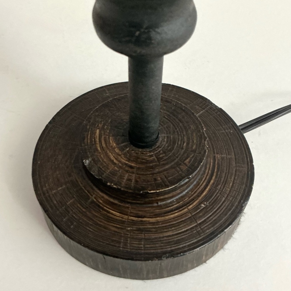 Farmhouse 20"H Black & Brown Metal and Burlap Cage Table Lamp - Picture 9 of 14